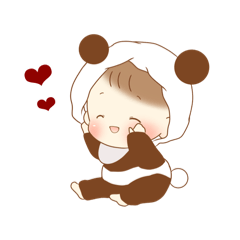 [LINEスタンプ] 赤ちゃんの着ぐるみパンダ♬③