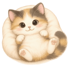 [LINEスタンプ] 【敬語】ふわふわ三毛猫