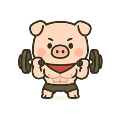 [LINEスタンプ] キュートなブタさん 筋トレ1