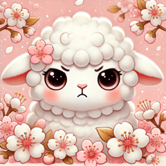 [LINEスタンプ] ヒツジと桜のスタンプ@SFW