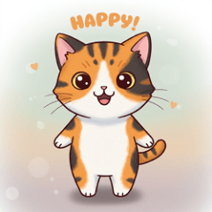 [LINEスタンプ] 三毛猫の笑顔と涙