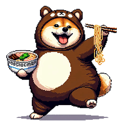 [LINEスタンプ] クマさんな太っちょ柴犬 茶色め
