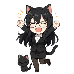 [LINEスタンプ] 黒猫秘書のスタンプ