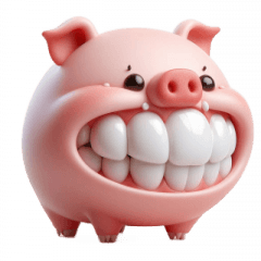 [LINEスタンプ] 出っ歯のピンクぶた 喜怒哀楽