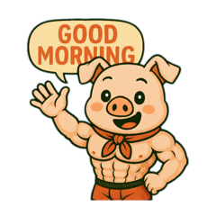 [LINEスタンプ] キュートなブタさん 筋トレ2(曜日)