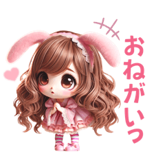 [LINEスタンプ] うさ耳＆猫耳のゆめかわギャルちゃん❤︎