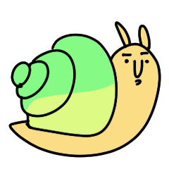 [LINEスタンプ] 黄緑色のカタツムリ「アオミオカタニシ」の画像（メイン）