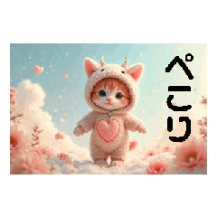 [LINEスタンプ] Cute Cats 【ネコヤギ】虹.雲海.花畑