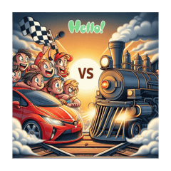 [LINEスタンプ] 鉄道vsスーパーカー
