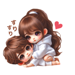 [LINEスタンプ] 可愛いパーカーカップル♡