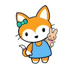 [LINEスタンプ] 赤狐とグレーのうさぎ