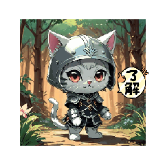 [LINEスタンプ] 動くにゃん子サムライ