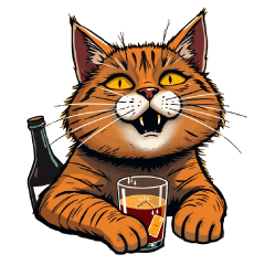 [LINEスタンプ] 奇妙で酒好きな猫の一日スタンプ