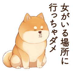[LINEスタンプ] 恋人に束縛するかまってちゃん犬(柴犬)