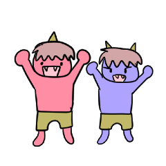 [LINEスタンプ] ハードワークな赤鬼青鬼