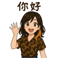 [LINEスタンプ] 元気な猫の女の子スタンプ（台湾華語）