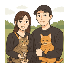 [LINEスタンプ] ふたりと2匹の猫の暮らし