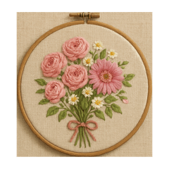 [LINEスタンプ] お花の刺繍アート