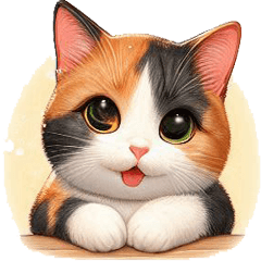 [LINEスタンプ] 三毛猫のかわいい日常使う言葉スタンプ