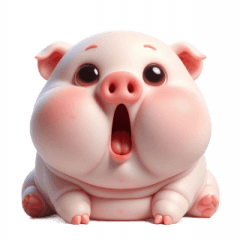 [LINEスタンプ] 呆けた顔のピンクのブタ