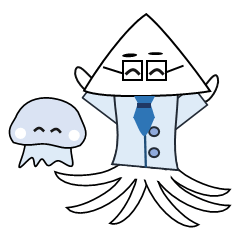 [LINEスタンプ] 働くイカと水の生き物