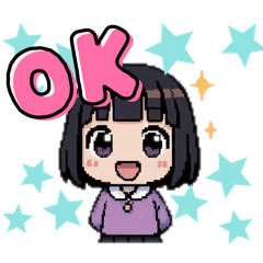 [LINEスタンプ] 小学生の女の子（ショートカットボブ）☻