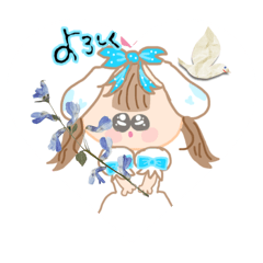 [LINEスタンプ] 毎日使える！可愛いリボンの女の子