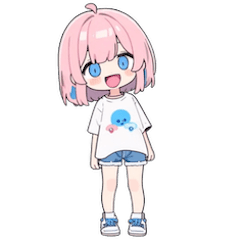 [LINEスタンプ] ピンク髪の小さい女の子