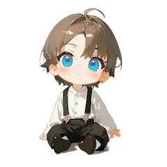 [LINEスタンプ] 茶髪サスペンダーボーイ(to)