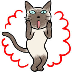 [LINEスタンプ] びびり猫のシャムちゃん