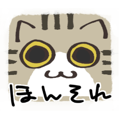 [LINEスタンプ] 猫の顔だけスタンプ きじしろ