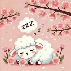[LINEスタンプ] ヒツジと桜のスタンプ2@SFW