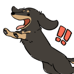 [LINEスタンプ] 陽気なダックスフンド・ブラックタン