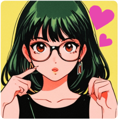 [LINEスタンプ] メガネな少女（少しレトロ）