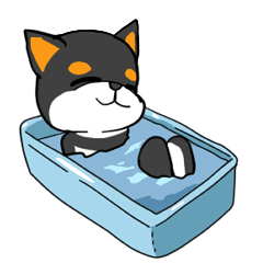 [LINEスタンプ] お風呂が待ち遠しい黒柴