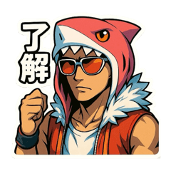 [LINEスタンプ] 介護のミカタシャークマン