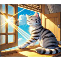 [LINEスタンプ] サバトラ猫よりみなさんへよろしく