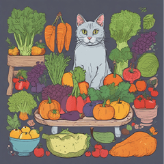 [LINEスタンプ] 新鮮な果物と野菜と猫
