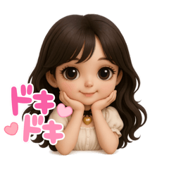 [LINEスタンプ] 巻き髪ドールフェイスちゃん