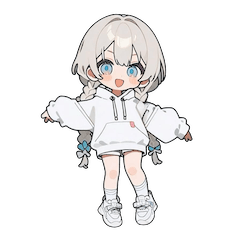 [LINEスタンプ] 白い三つ編みの女の子(to)