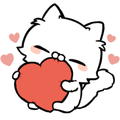 [LINEスタンプ] 白ネコのもちくん