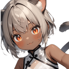 [LINEスタンプ] ゆるふわ猫ガールちゃん 中国語Ver