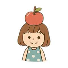 [LINEスタンプ] りんごの女の子