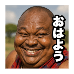 [LINEスタンプ] 日常で使えるニヤニヤデブ黒人おじさん