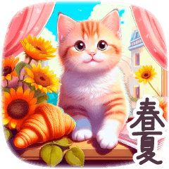 [LINEスタンプ] 毎日使える 春夏 ねこ 敬語 日常 フランス