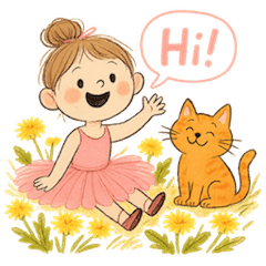 [LINEスタンプ] ゆるバレリーナとねこの毎日スタンプ⑥