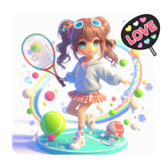 [LINEスタンプ] #tennisのみんな