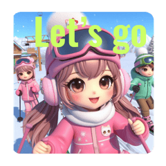 [LINEスタンプ] #ski slope