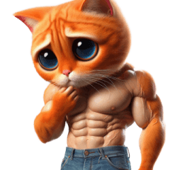 [LINEスタンプ] ビッグヘッドキャットは面白いことが大好き