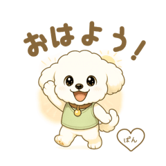 [LINEスタンプ] ビションフリーゼのぱんちゃんの画像（メイン）